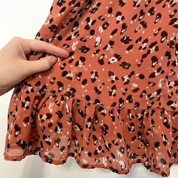 SIENNA SKY Rose Pink Navy ish Cheetah Leopard Animal On / Off the Shoulder Dress - Picture 15 of 15